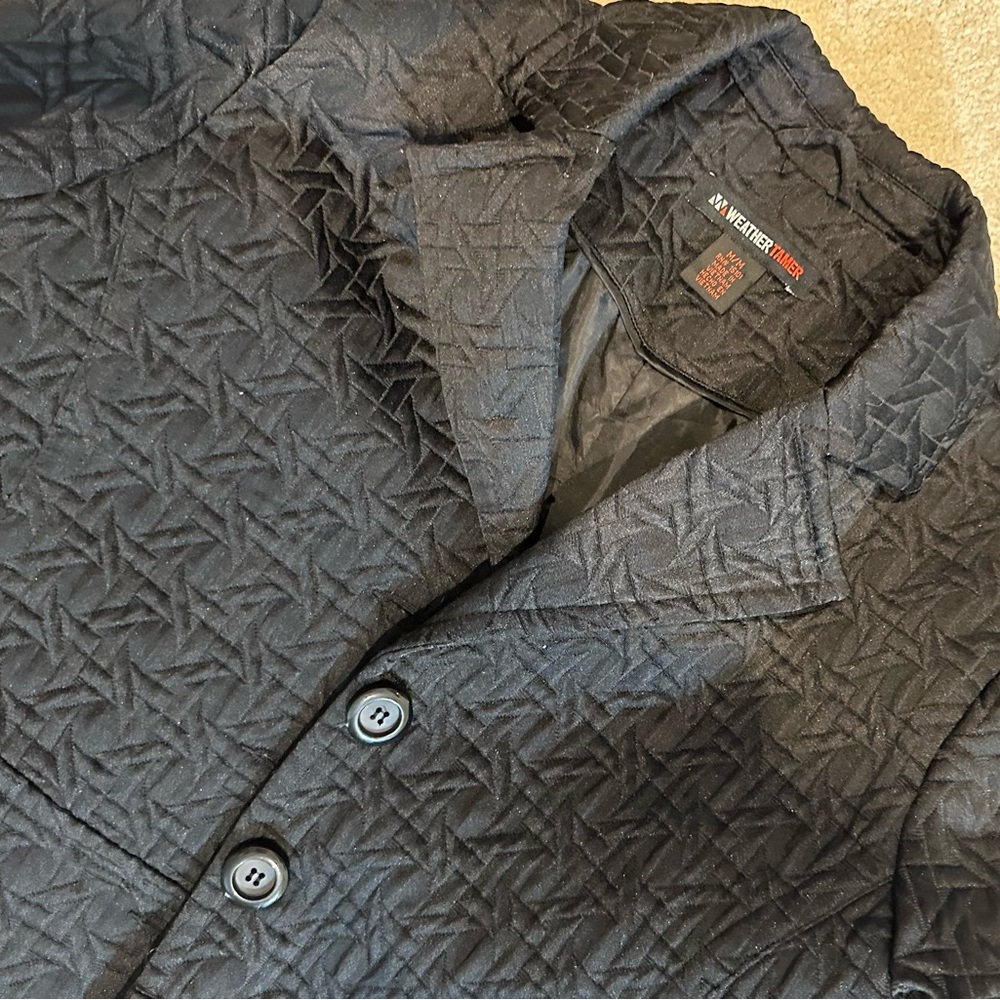 Weather Tamer Black Quilted Coat, Size Medium